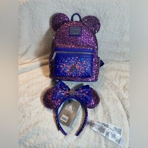 NEW Disneyland Paris Sequin 30th Anniversary Loungefly Backpack and Castle Ears